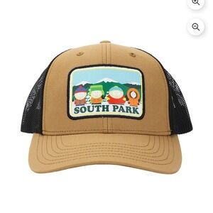 South Park Snapback Hat Tan Black Adjustable Mesh Back Trucker‎ Cap Cartoon New